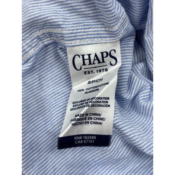 Chaps Coastland Wash Oxford Womens Blue Striped Button-Down Shirt Size S 100% Co - Picture 4 of 11